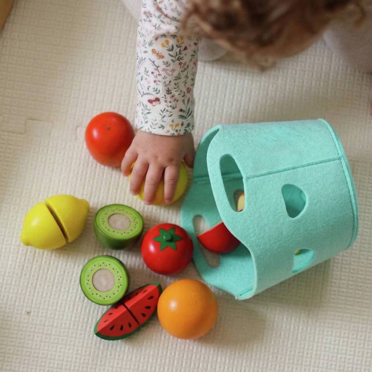 Chad Valley Wooden Fruit Set sliceable toy - British product