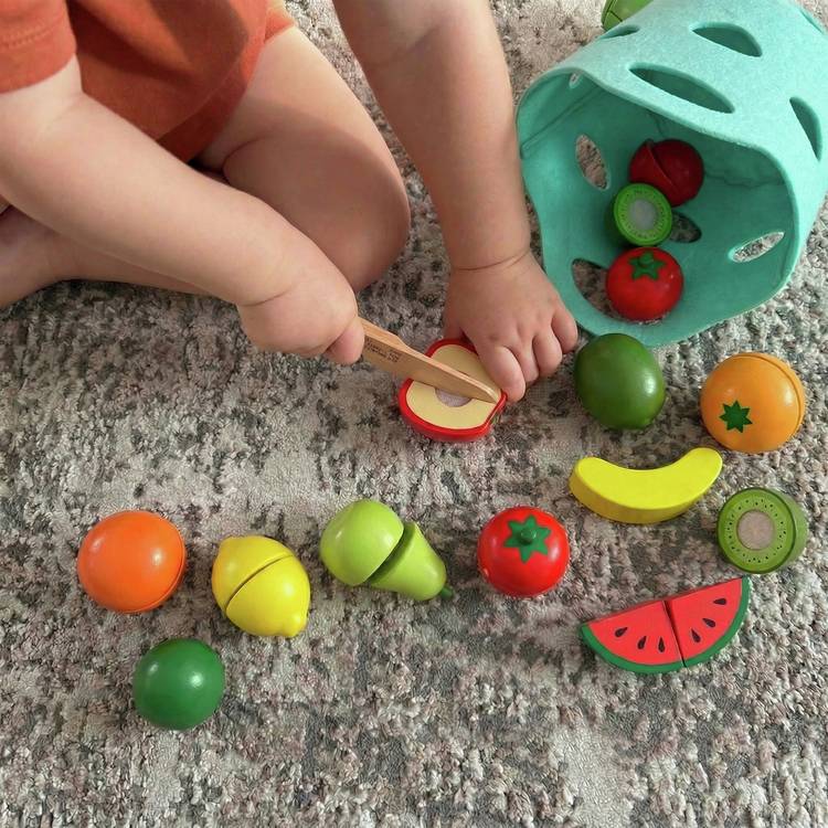 Chad Valley Wooden Fruit Set sliceable toy - British product