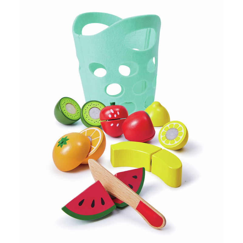 Chad Valley Wooden Fruit Set sliceable toy - British product