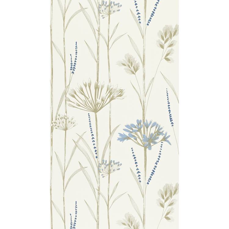 Harlequin Gardinum Wedgewood Gold Blue wallpaper roll, imported from the UK