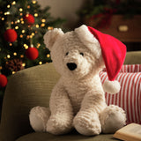 Argos Home soft toy red Santa hat polar bear 24cm - British product