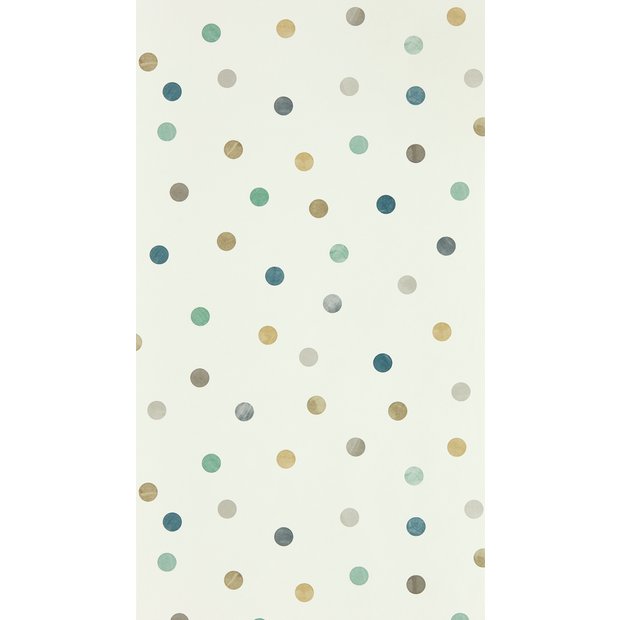Harlequin Kids Bon Bon denim cream spot wallpaper (British brand)