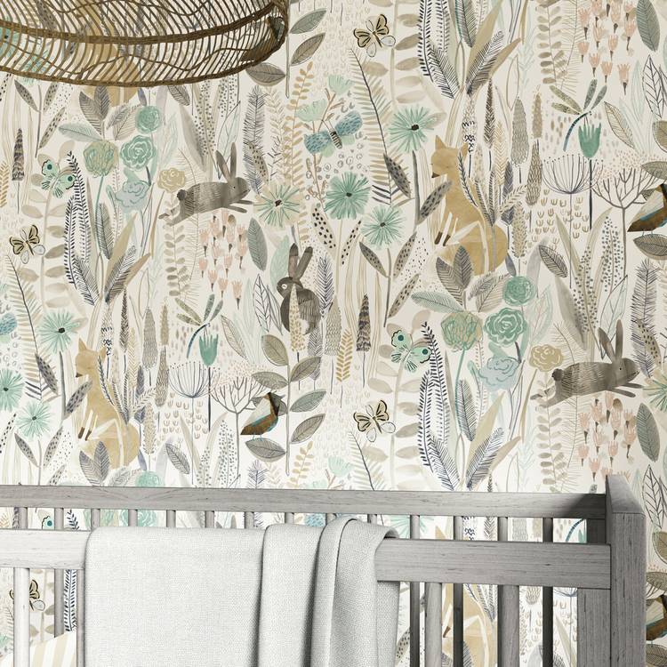 Harlequin Kids Hide N Seek Linen Brown wallpaper imported from the UK