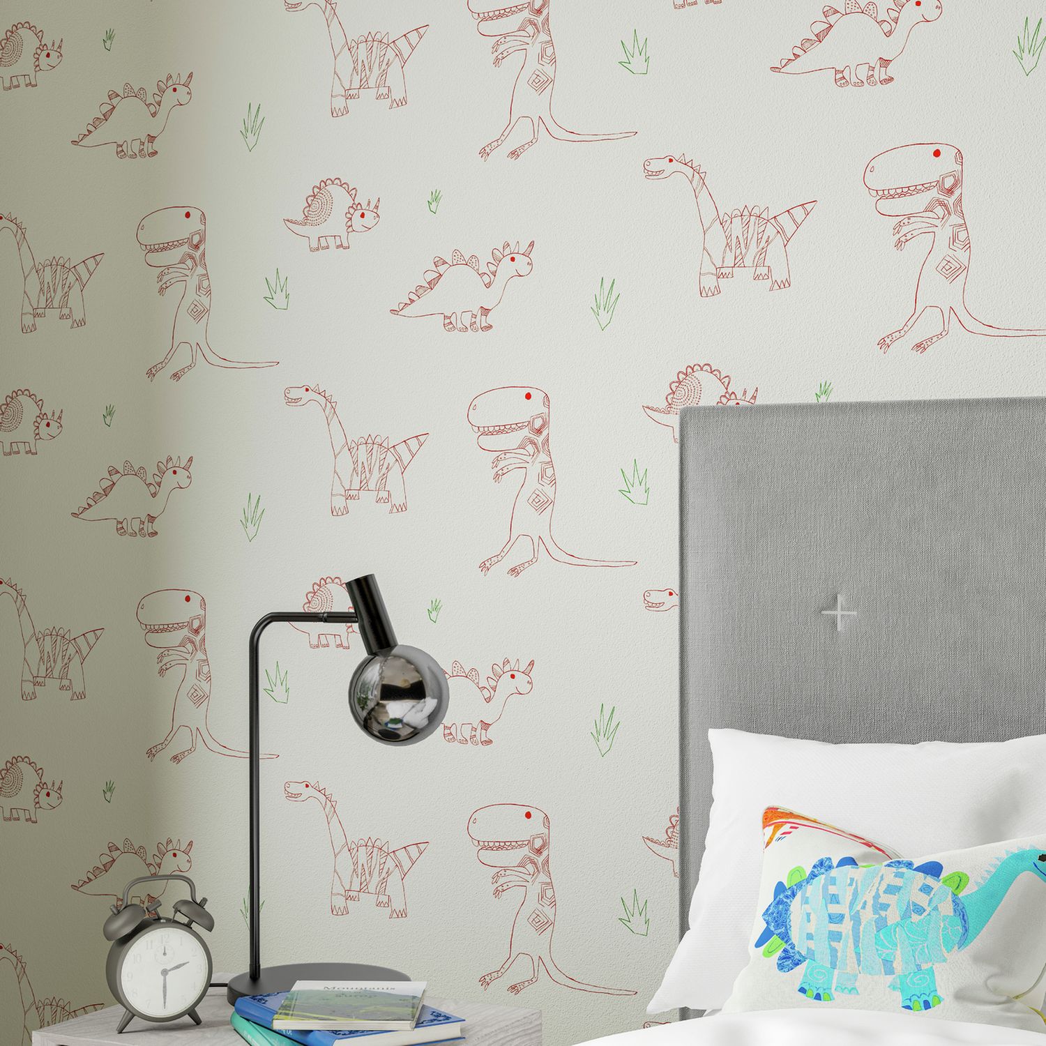 Harlequin Jolly Jurassic Emerald wallpaper, imported from the UK