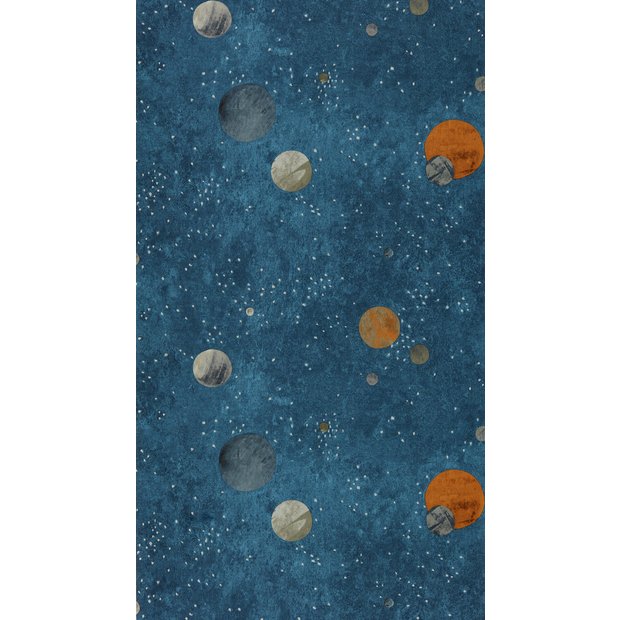 Harlequin Out Of This World Solar Blue wallpaper (British brand)