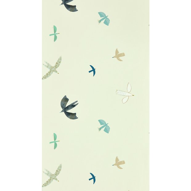 Harlequin Kids Skies Above duck egg cream wallpaper (British brand)