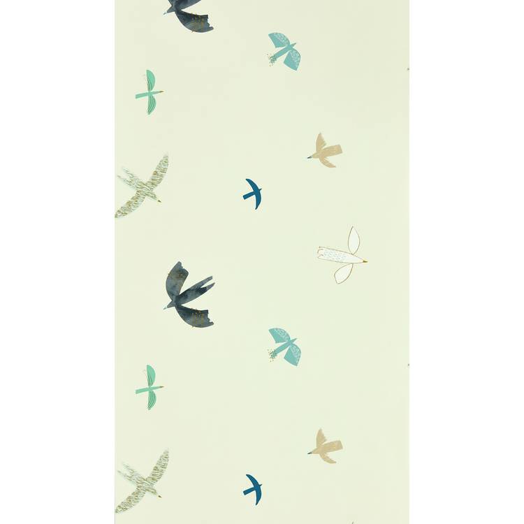 Harlequin Kids Skies Above duck egg cream wallpaper (British brand)