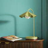 Habitat Yuno pleat metal table lamp in olive - British product