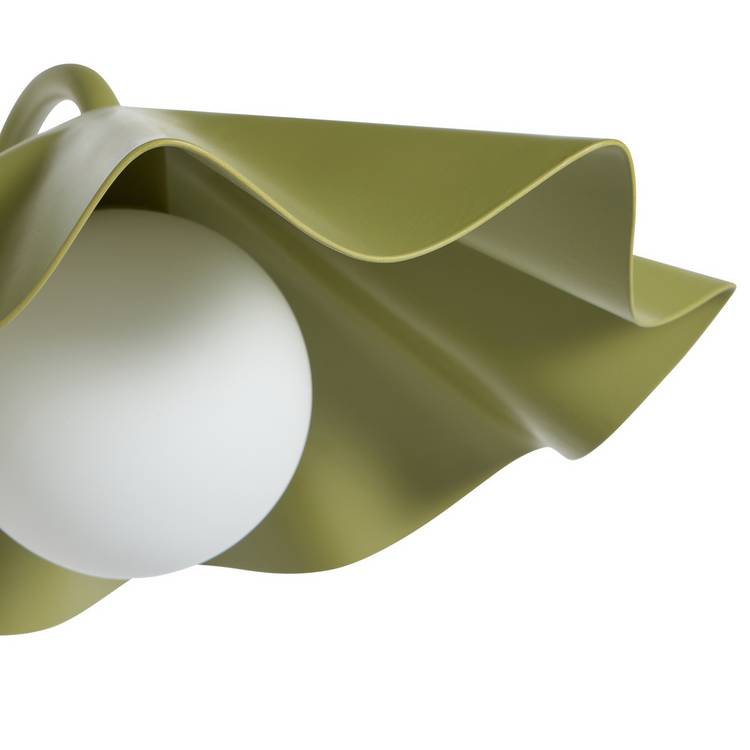 Habitat Yuno pleat metal table lamp in olive - British product