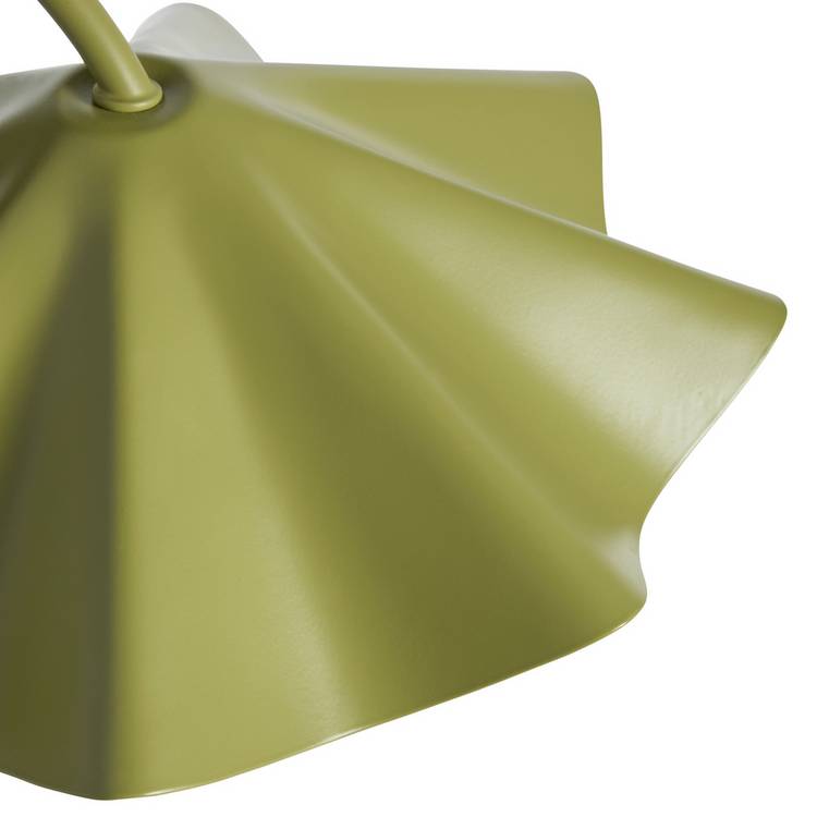 Habitat Yuno pleat metal table lamp in olive - British product