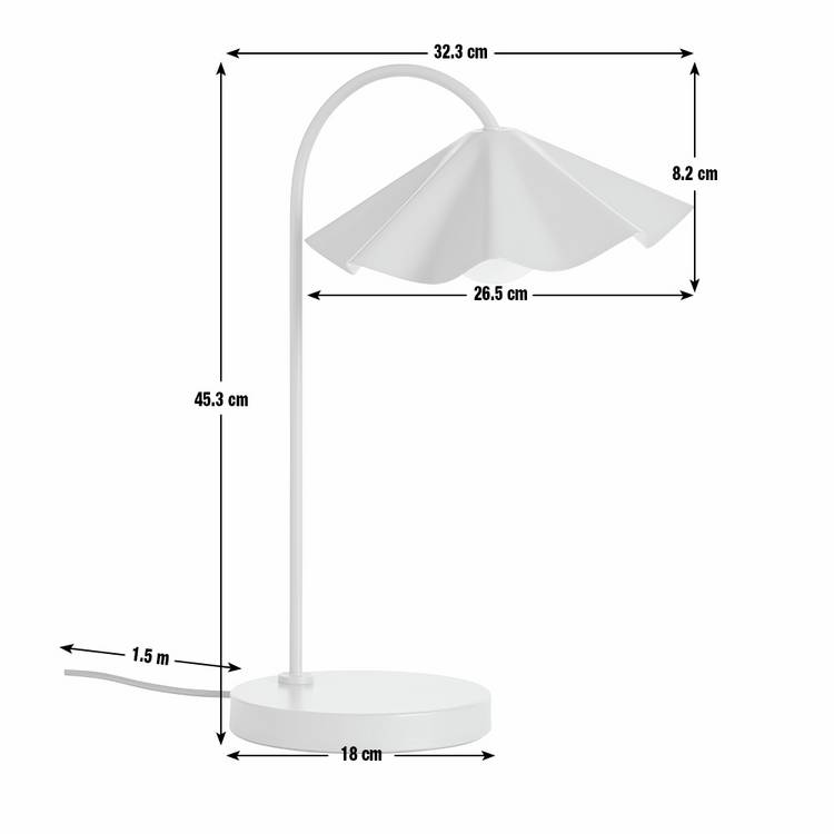 Habitat Yuno pleat metal table lamp in olive - British product