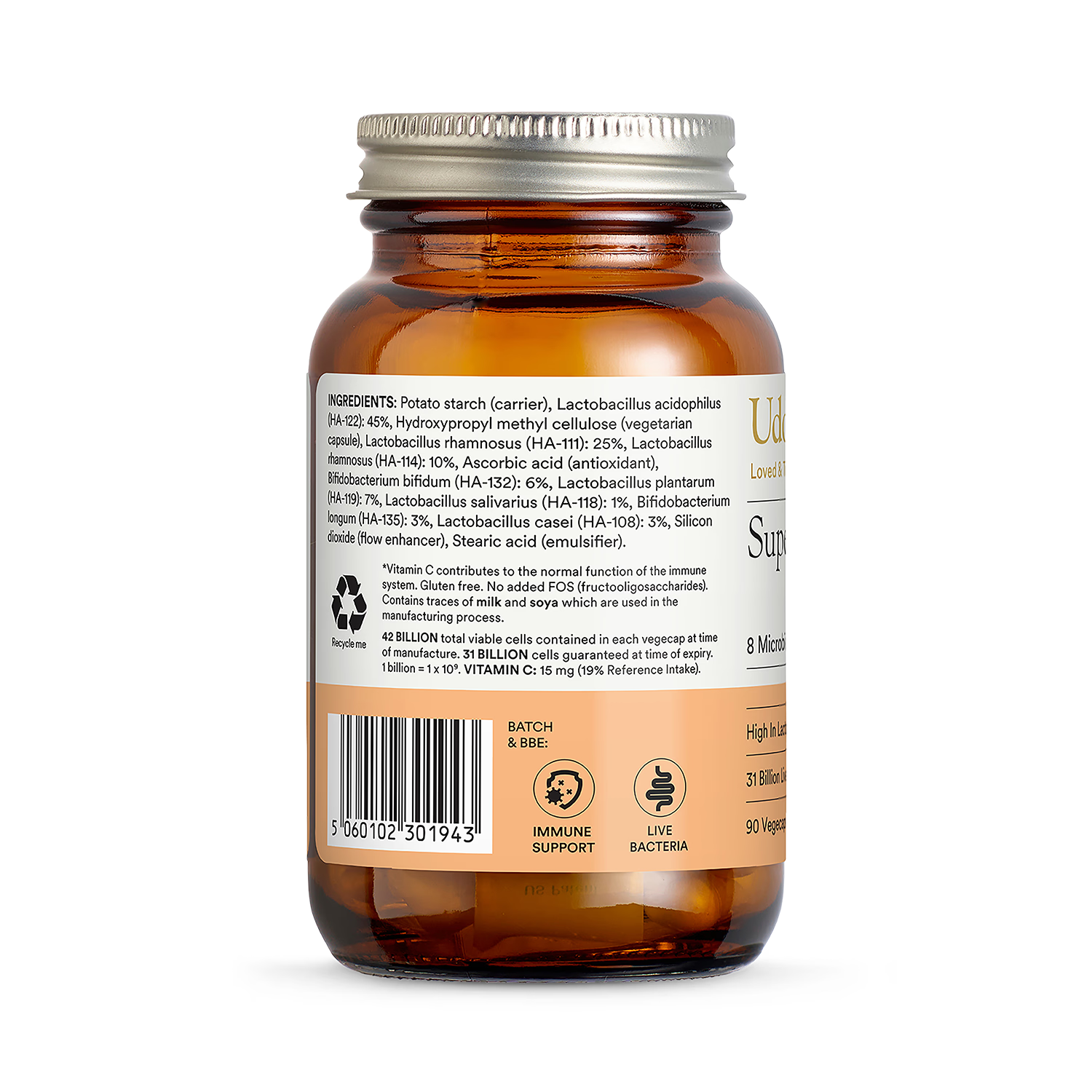 Udo's Choice Super 8 Immune probiotic 90 capsules, UK version