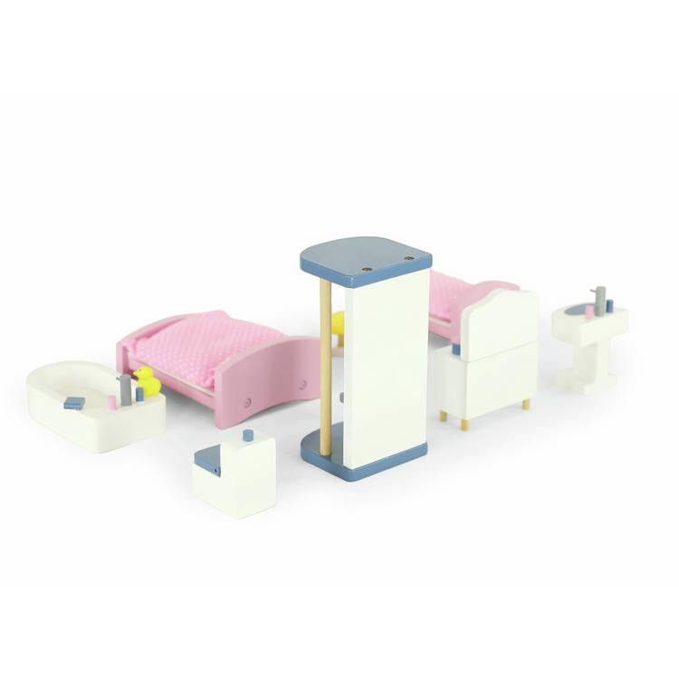 Jupiter Workshops dollhouse bedroom and bathroom furniture set - British product