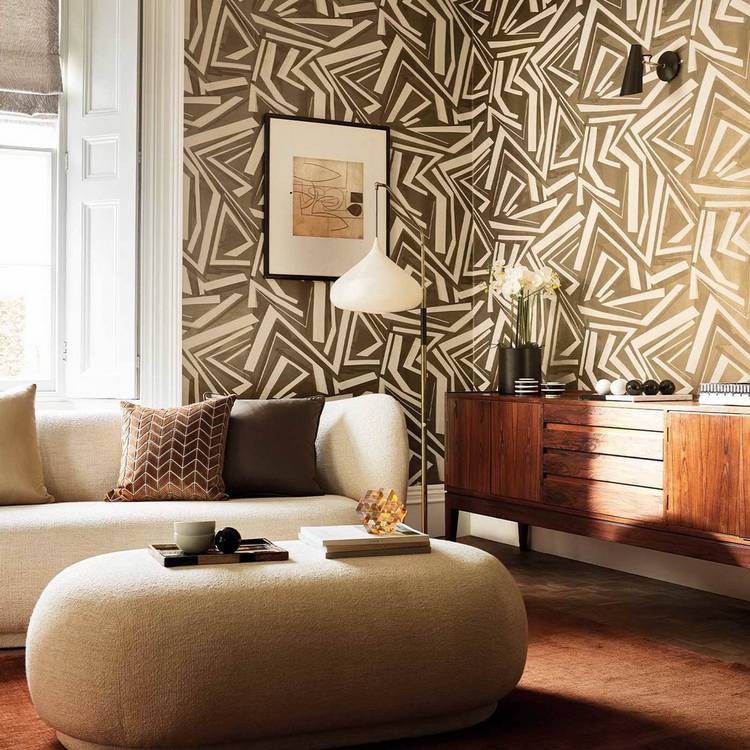 Harlequin Transverse Bronze metallic wallpaper wide width, UK version