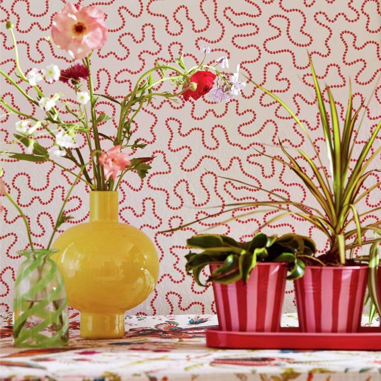 Harlequin Wiggle rose quartz pink wallpaper roll (British brand)