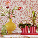 Harlequin Wiggle rose quartz pink wallpaper roll (British brand)