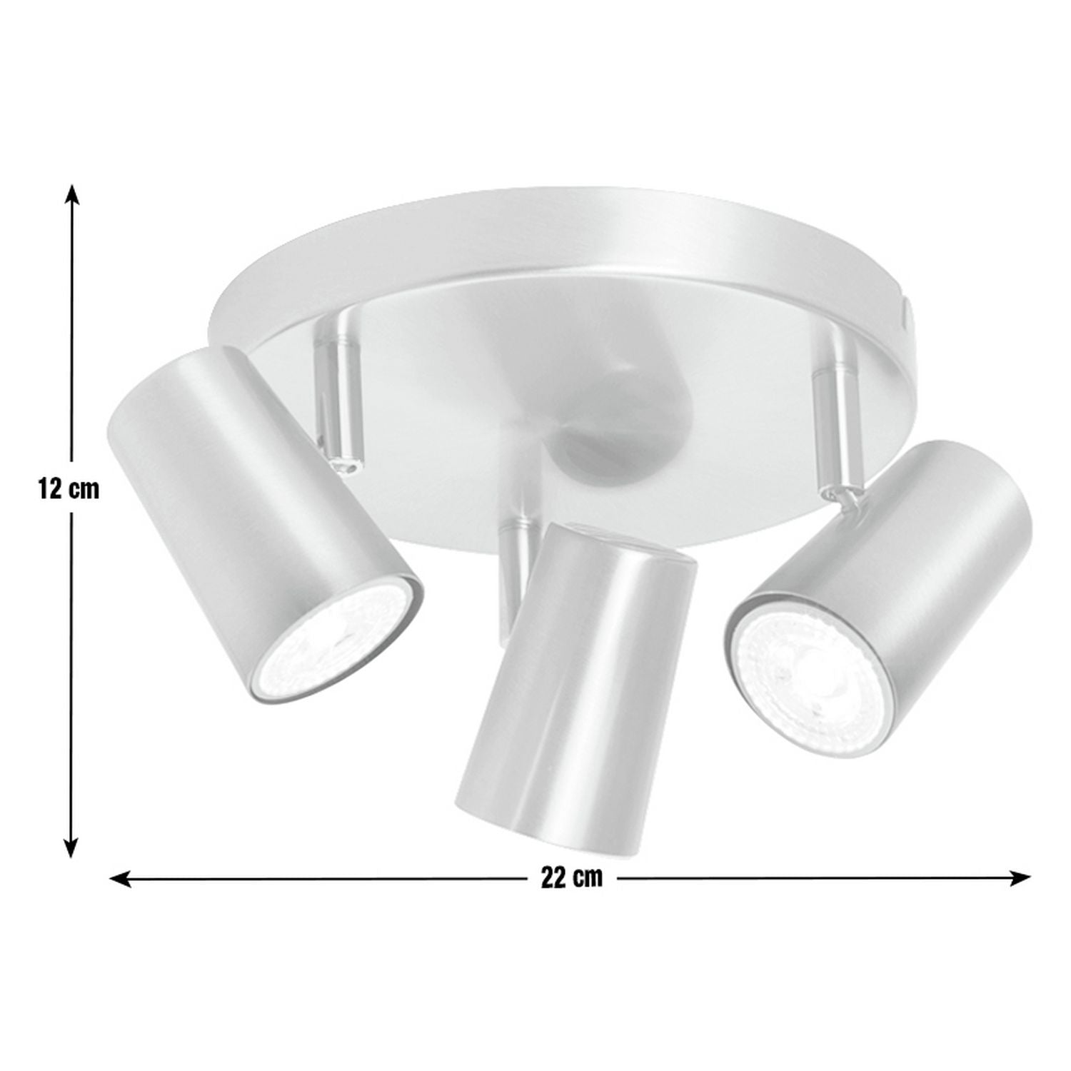 Argos Home spotlight plate brushed chrome 3 light, imported from the UK