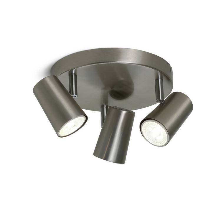 Argos Home spotlight plate brushed chrome 3 light, imported from the UK