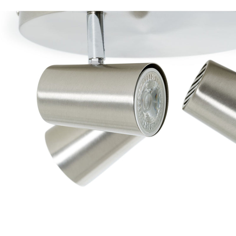 Argos Home spotlight plate brushed chrome 3 light, imported from the UK