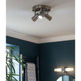 Argos Home spotlight plate brushed chrome 3 light, imported from the UK