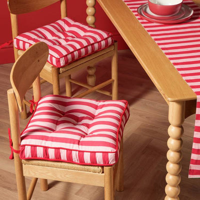 Argos Habitat Striped Red Seat Cushions Pack of 2 40cm- Buy online at McGrocer
