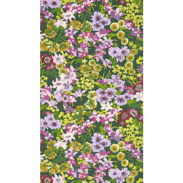 Harlequin Wildflower Meadow emerald multicoloured wallpaper roll - British product