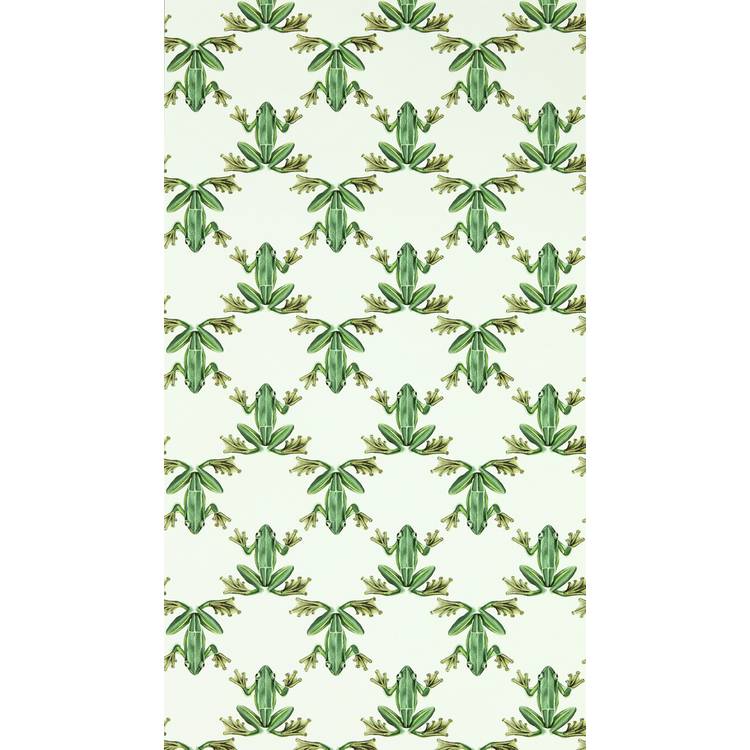Harlequin frog wallpaper chalk green metallic finish (British brand)
