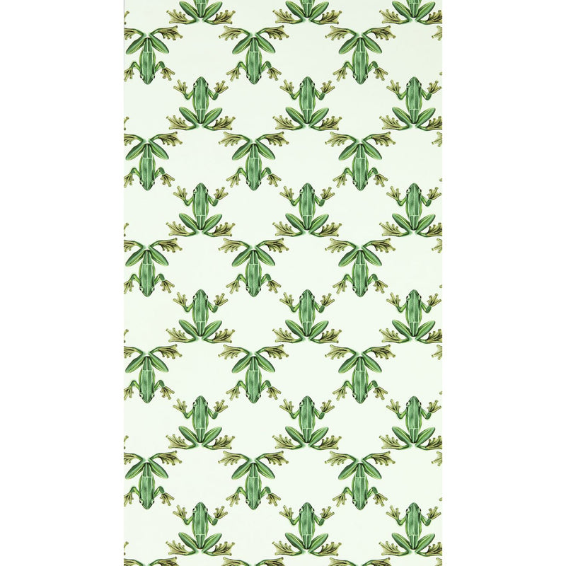 Harlequin frog wallpaper chalk green metallic finish (British brand)
