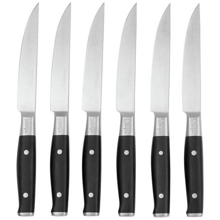Ninja forged steak knife set black 6 piece - British product