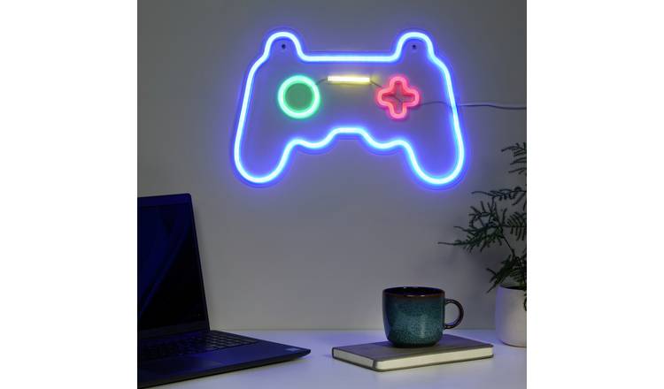 Searchlight gaming neon wall light controller shape multicoloured - British product