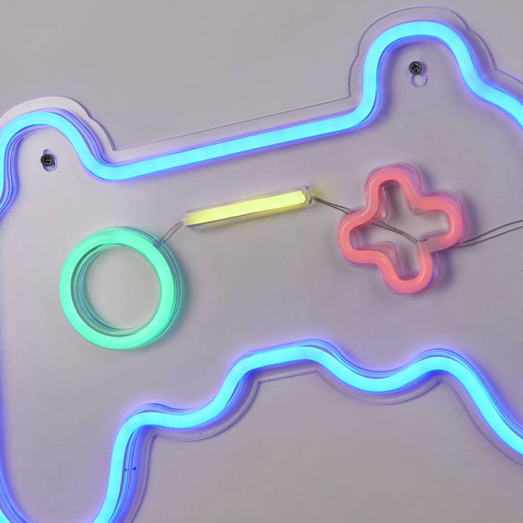 Searchlight gaming neon wall light controller shape multicoloured - British product