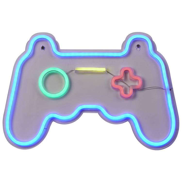 Searchlight gaming neon wall light controller shape multicoloured - British product