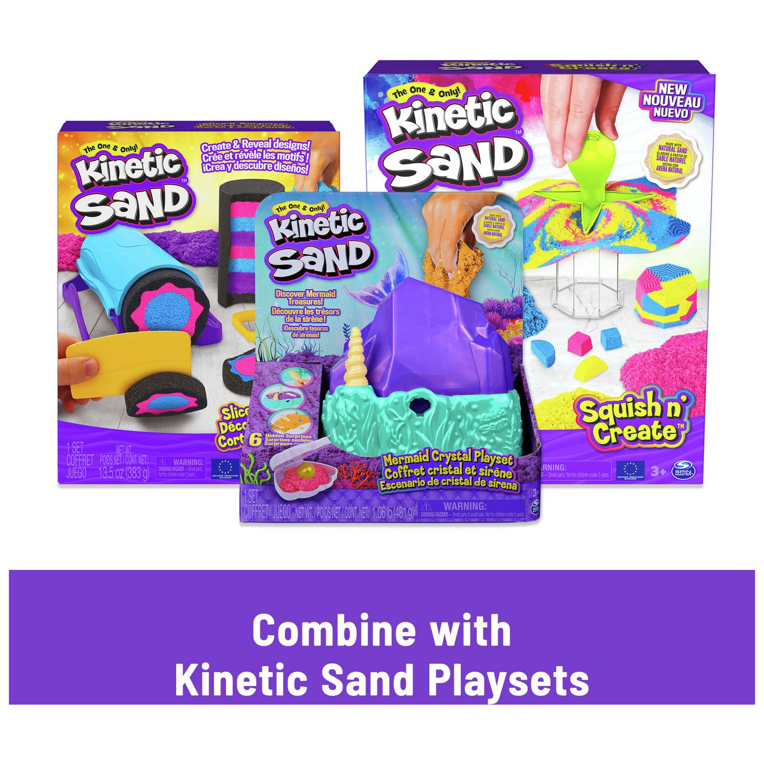 Kinetic Sand magical flowing sand playset 10-pack, UK version