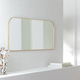 Habitat gold round edge rectangular wall mirror 40x100cm (British brand)