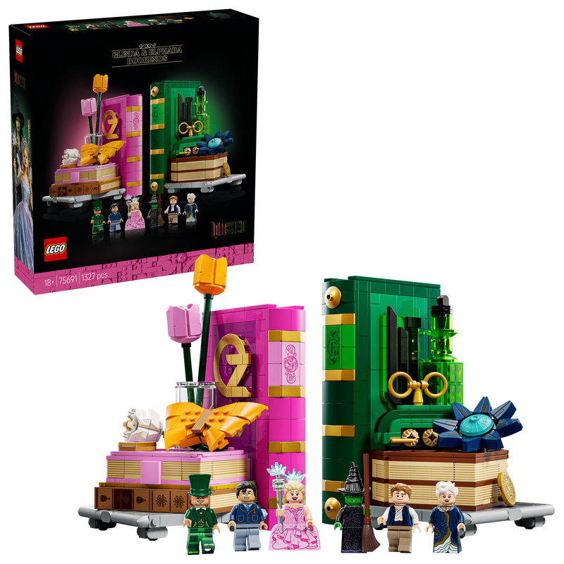 LEGO Glinda & Elphaba Bookends 1327 piece set, UK version