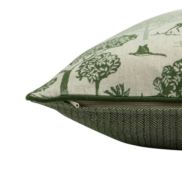 Argos Home stag printed cushion green 43x43cm, imported from the UK