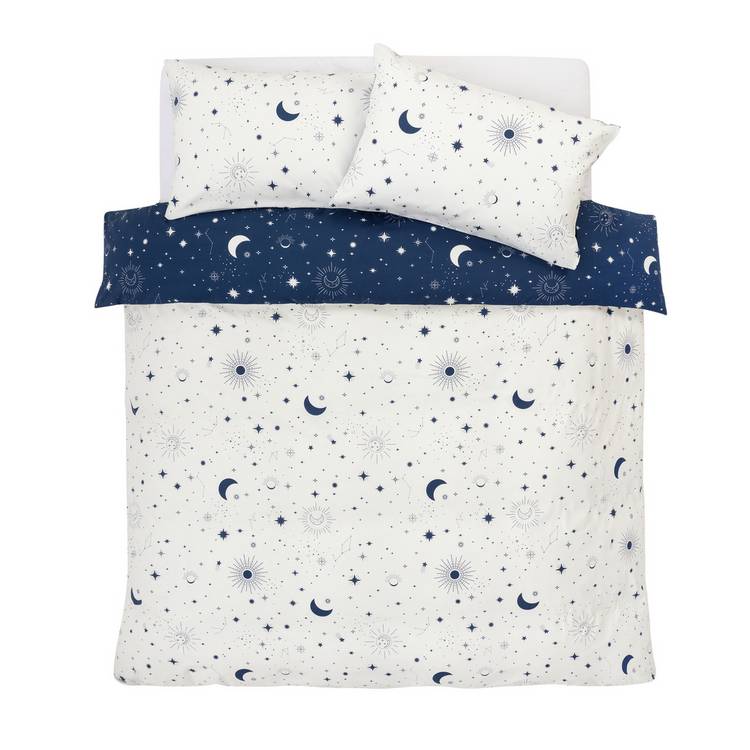 Argos Home celestial navy bedding set single, imported from the UK