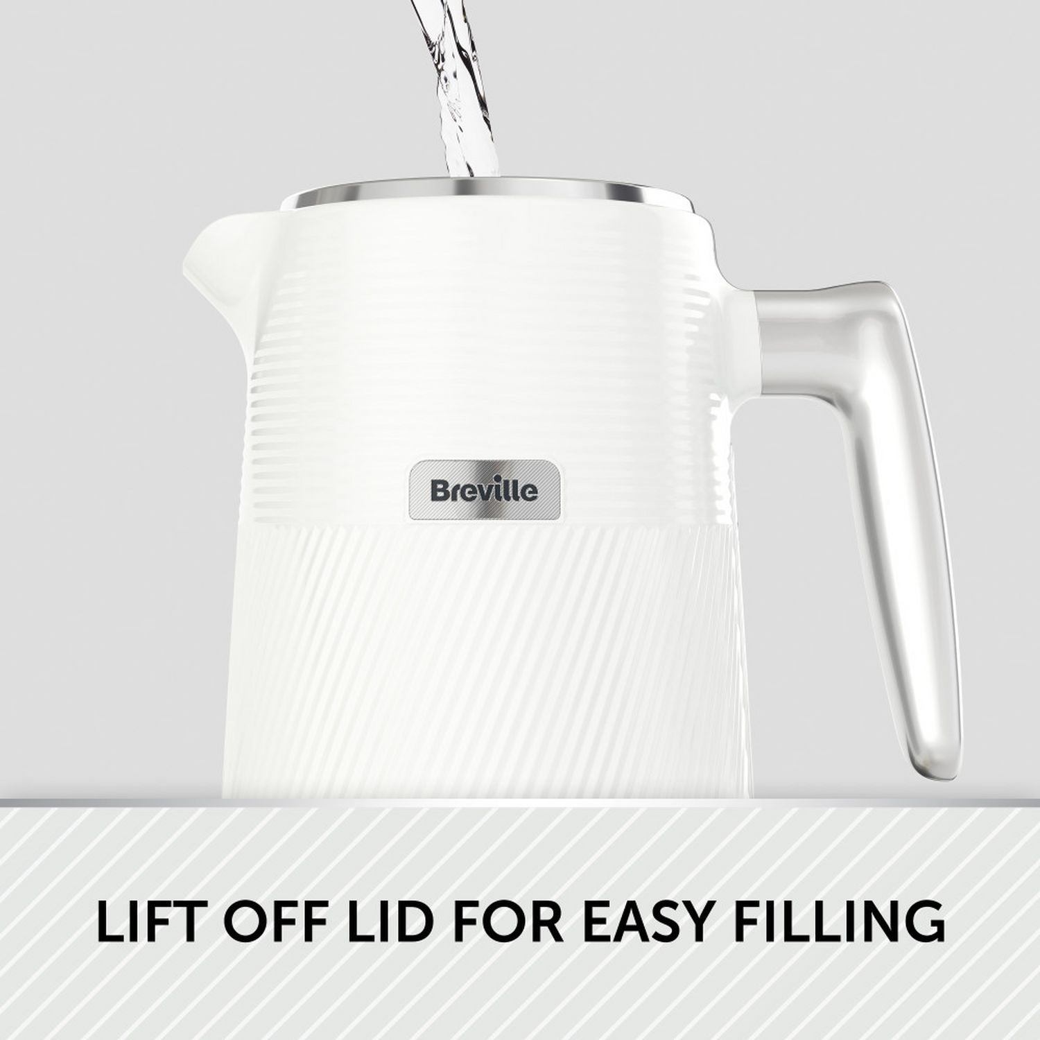 Breville Obliq kettle white 1.7L, imported from the UK