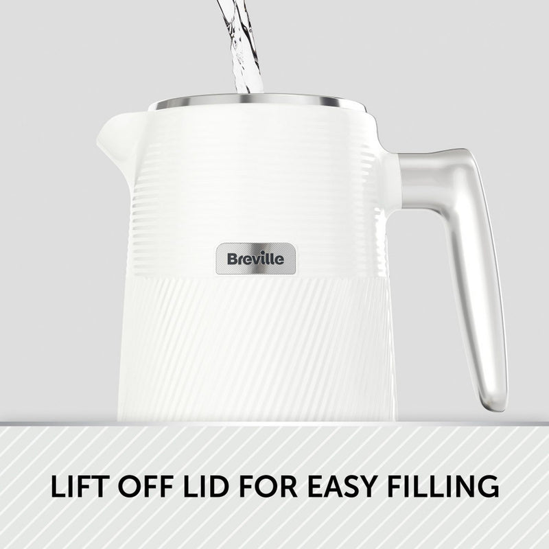 Breville Obliq kettle white 1.7L, imported from the UK