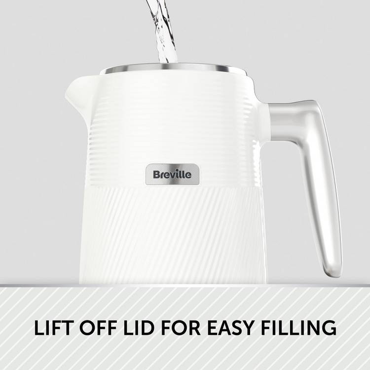 Breville Obliq kettle white 1.7L, imported from the UK