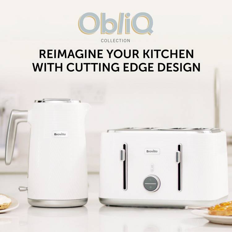 Breville Obliq kettle white 1.7L, imported from the UK
