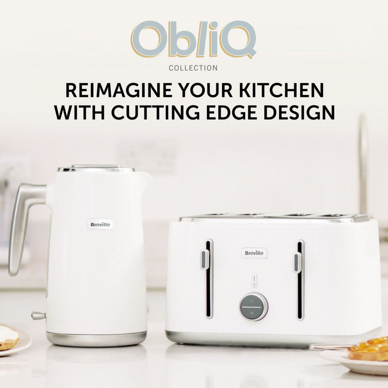 Breville Obliq kettle white 1.7L, imported from the UK