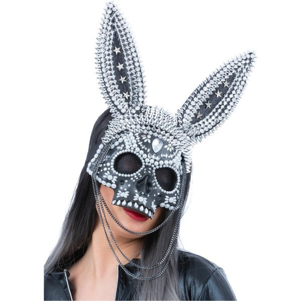 Fever Jewelled Skeleton Bunny Mask, imported from the UK