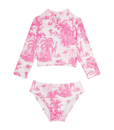 MARIE RAXEVSKY Jungle Print Crop Top Bikini Children's Swimwear Set (2-12 Years)