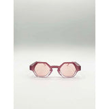 SVNX round hexagon pink sunglasses one size (British brand)