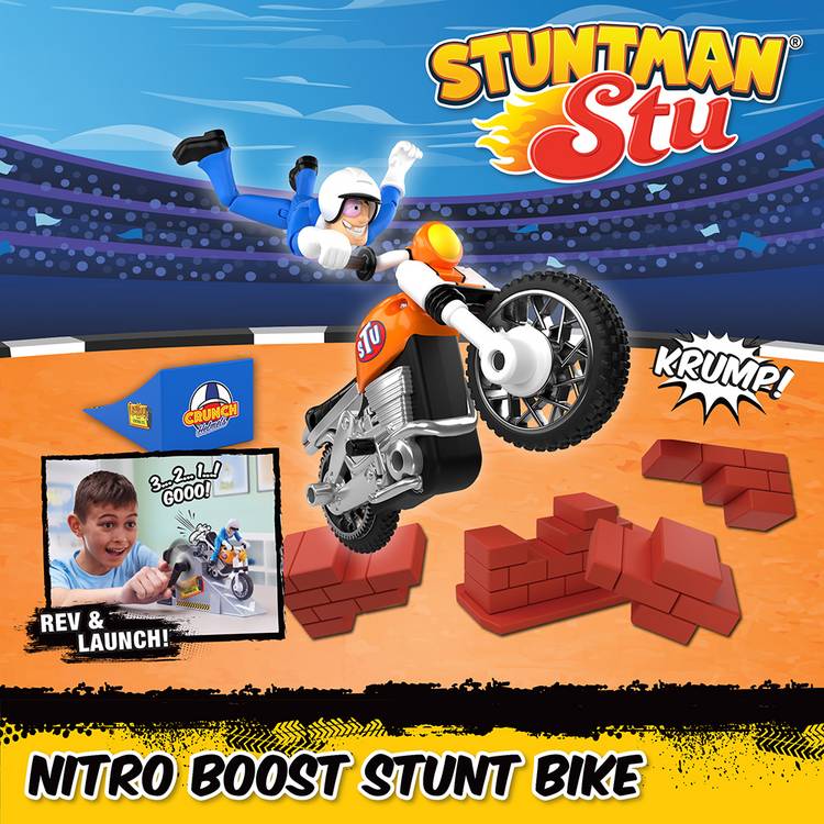 Stuntman Stu stunt bike playset Nitro Boost, imported from the UK