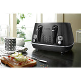 De'Longhi black 4 slice toaster - British product