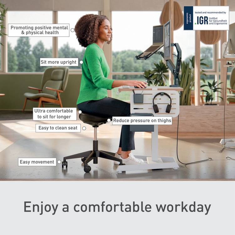 Leitz ergonomic sit stool faux leather - British product