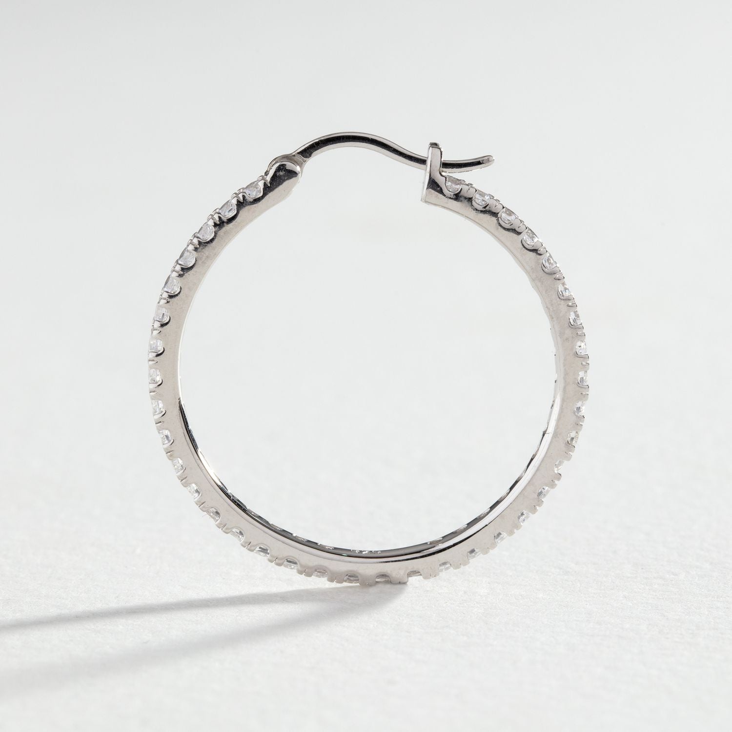 Revere sterling silver cubic zirconia hoop earrings (British brand)