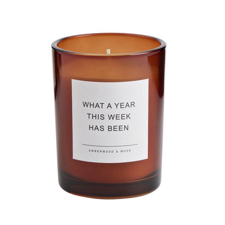 Argos Home amberwood musk scented candle 40-hour burn (British brand)